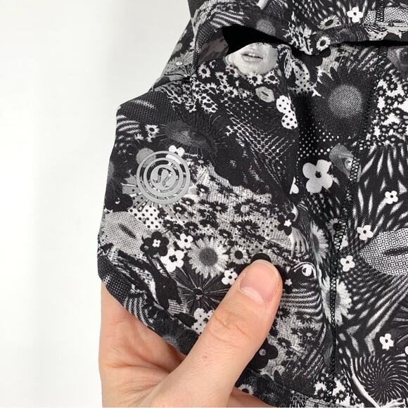 LULULEMON Speed Short (SeaWheeze) Counter Culture White Black / Black 6 - Picture 5 of 5